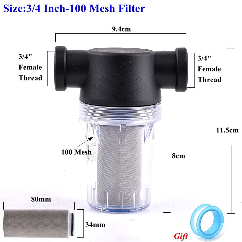 Фильтр для воды SgooHan 1/2", 3/4", 1", 3I4 Inch-100 Mesh, 1pc