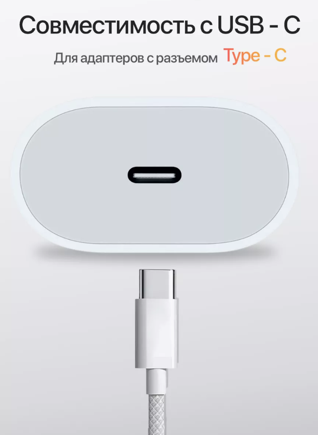 Кабель для iPhone 15 и 16, Аndroid/ Type-C to Type-C/Быстрая зарядка/ Белый/ — фото 1