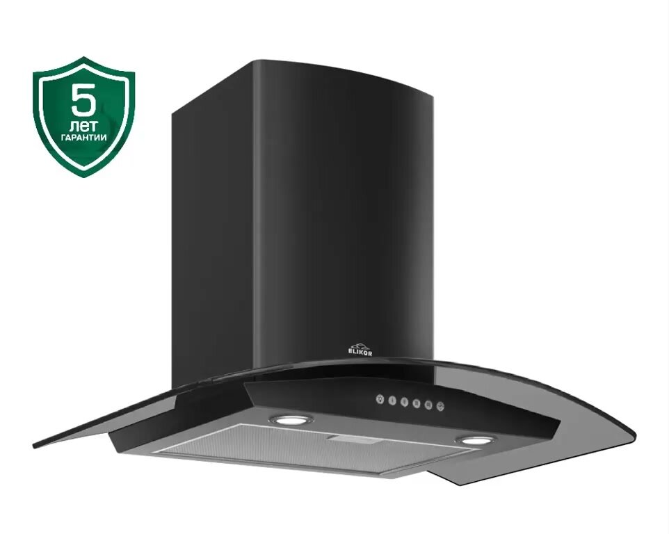 Кухонная вытяжка Elikor: Аметист S4 60П-700-Э4Д, черный/тонированное стекло — фото 1