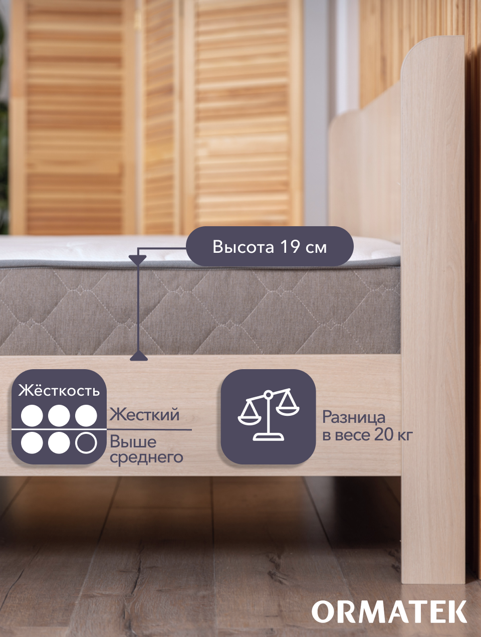 Орматек Матрас SLEEP Combo, Независимые пружины, 160х200 см, Двуспальный анатомический двусторонний матрас — фото 1