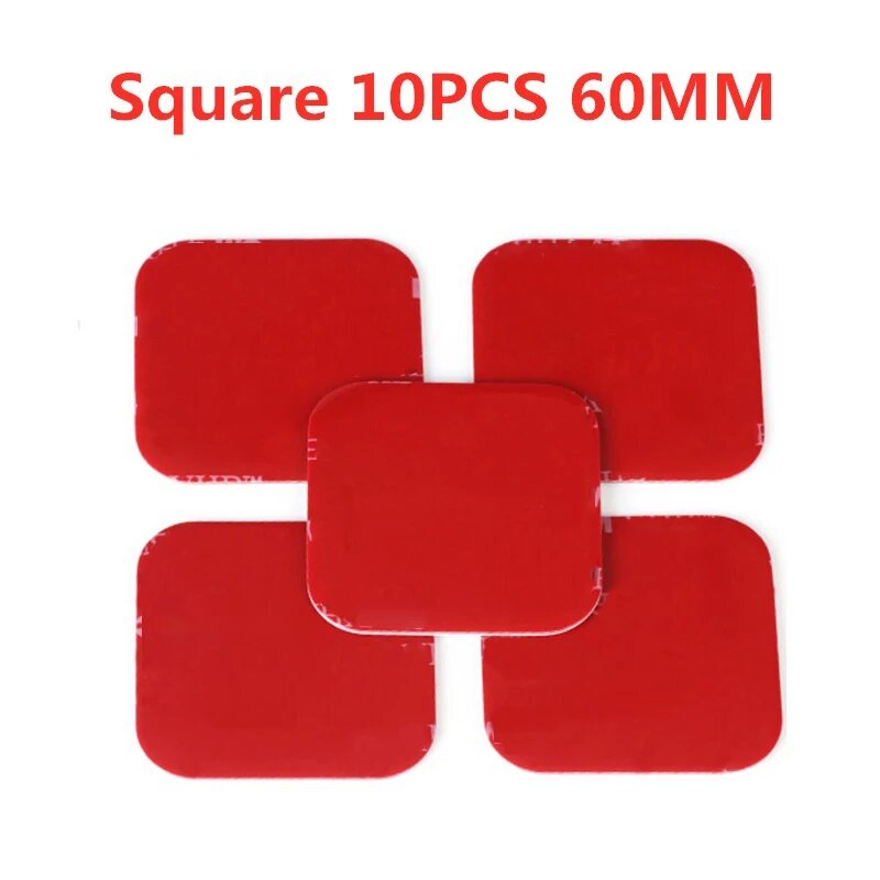 Двусторонняя нано-лента PET красная Square-60mm