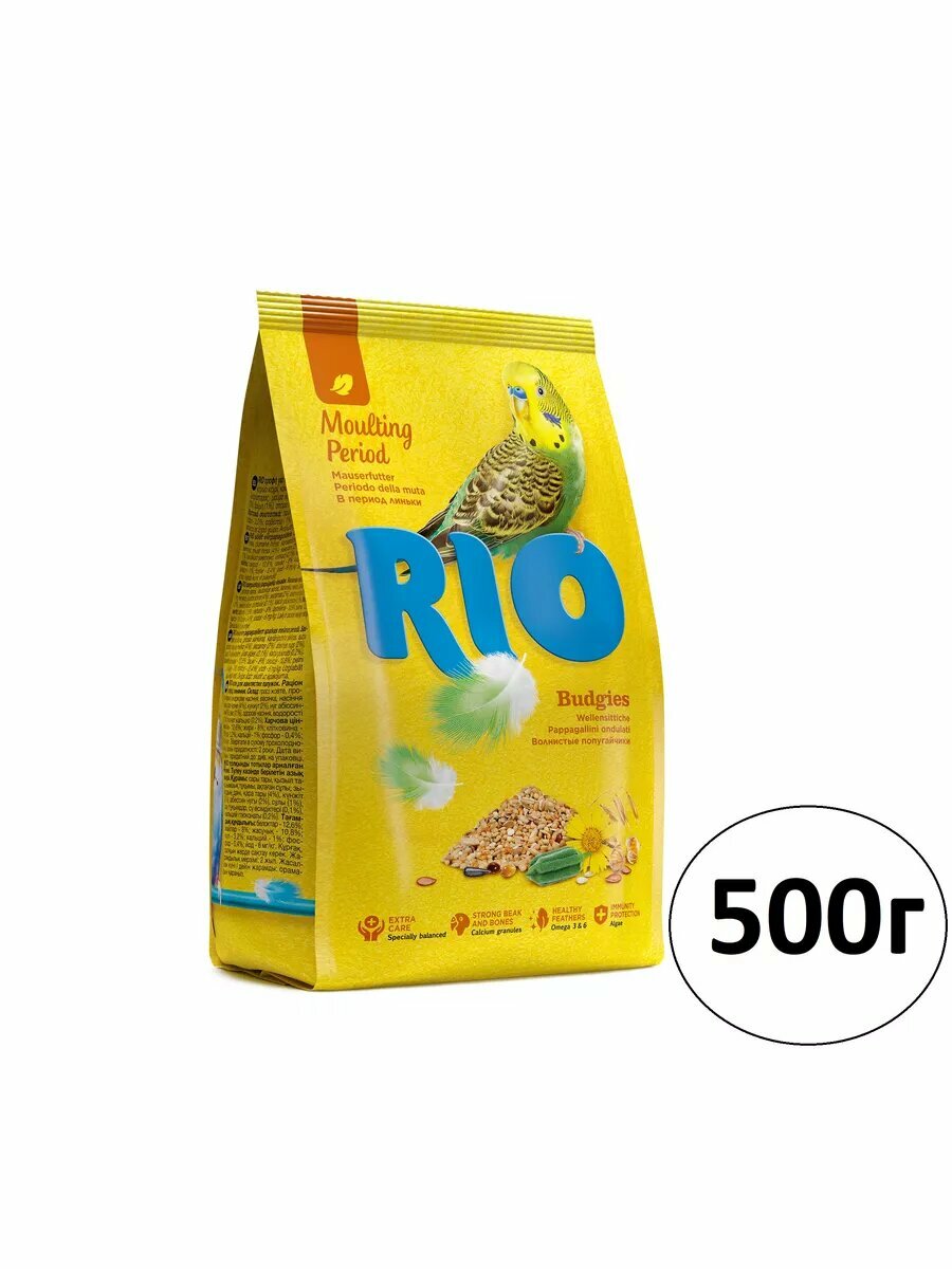 Корм для волнистых попугайчиков в период линьки 500г