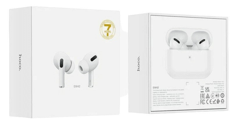 Беспроводные наушники TWS Hoco EW42 BT5.3/35mAh (350mAh)/4ч белые