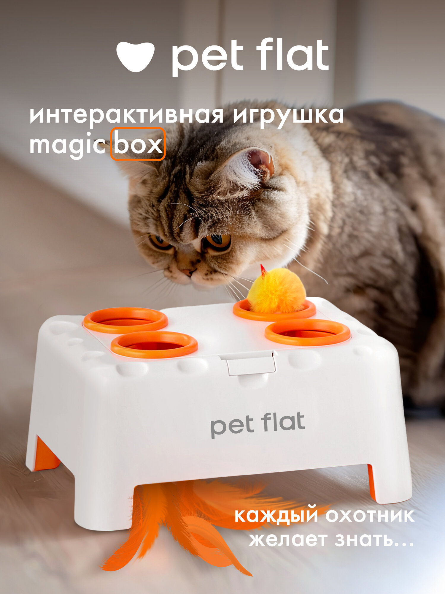 Интерактивная игрушка дразнилка для кошек Magic Box Pet Flat