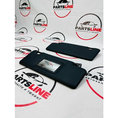 Солнцезащитные козырьки Люкс Лада Гранта ФЛ, Гранта, Калина белые с зеркалом заводские