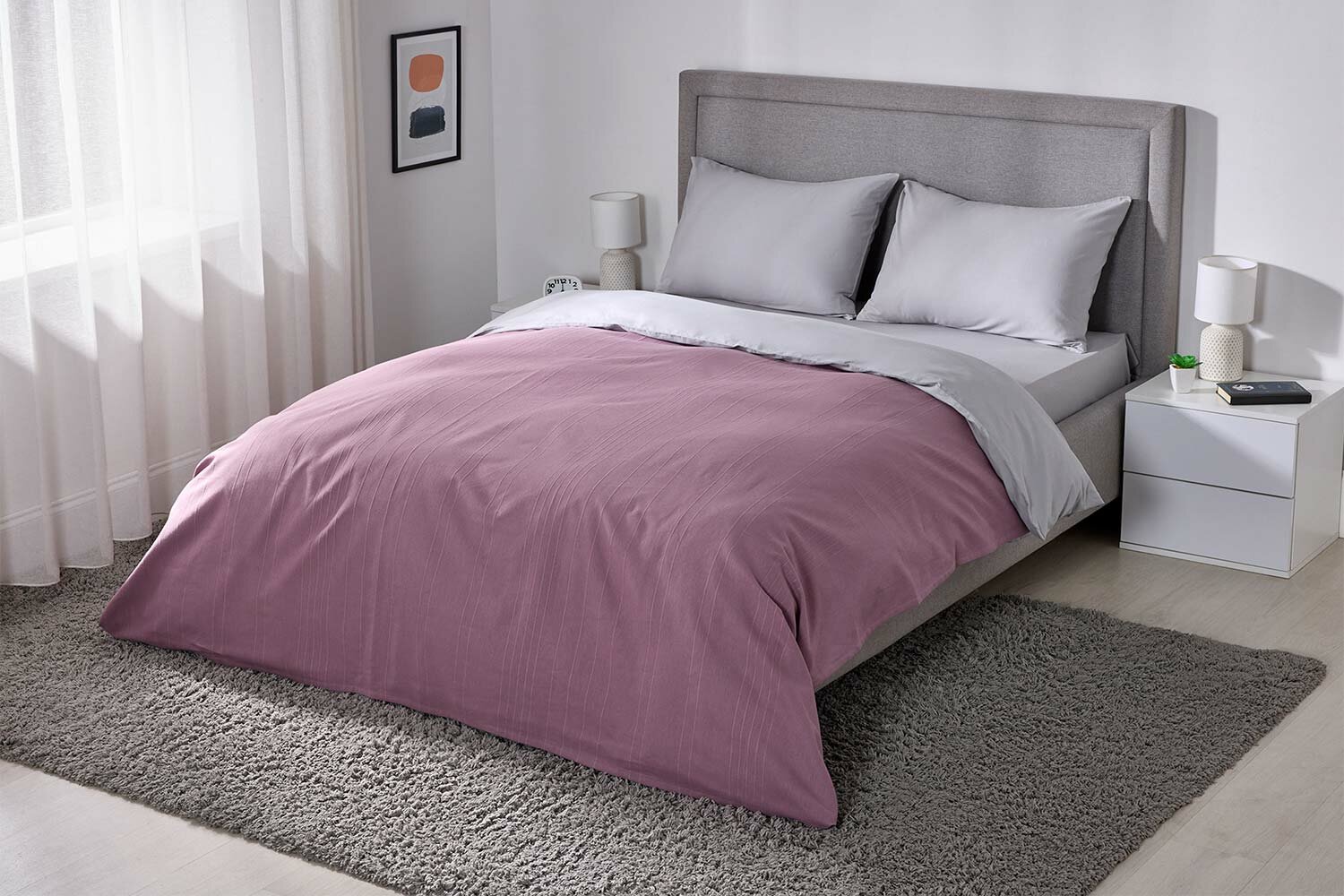 Покрывало на кровать MITTE Linie 180х200 см хлопок 100 % цвет лиловый