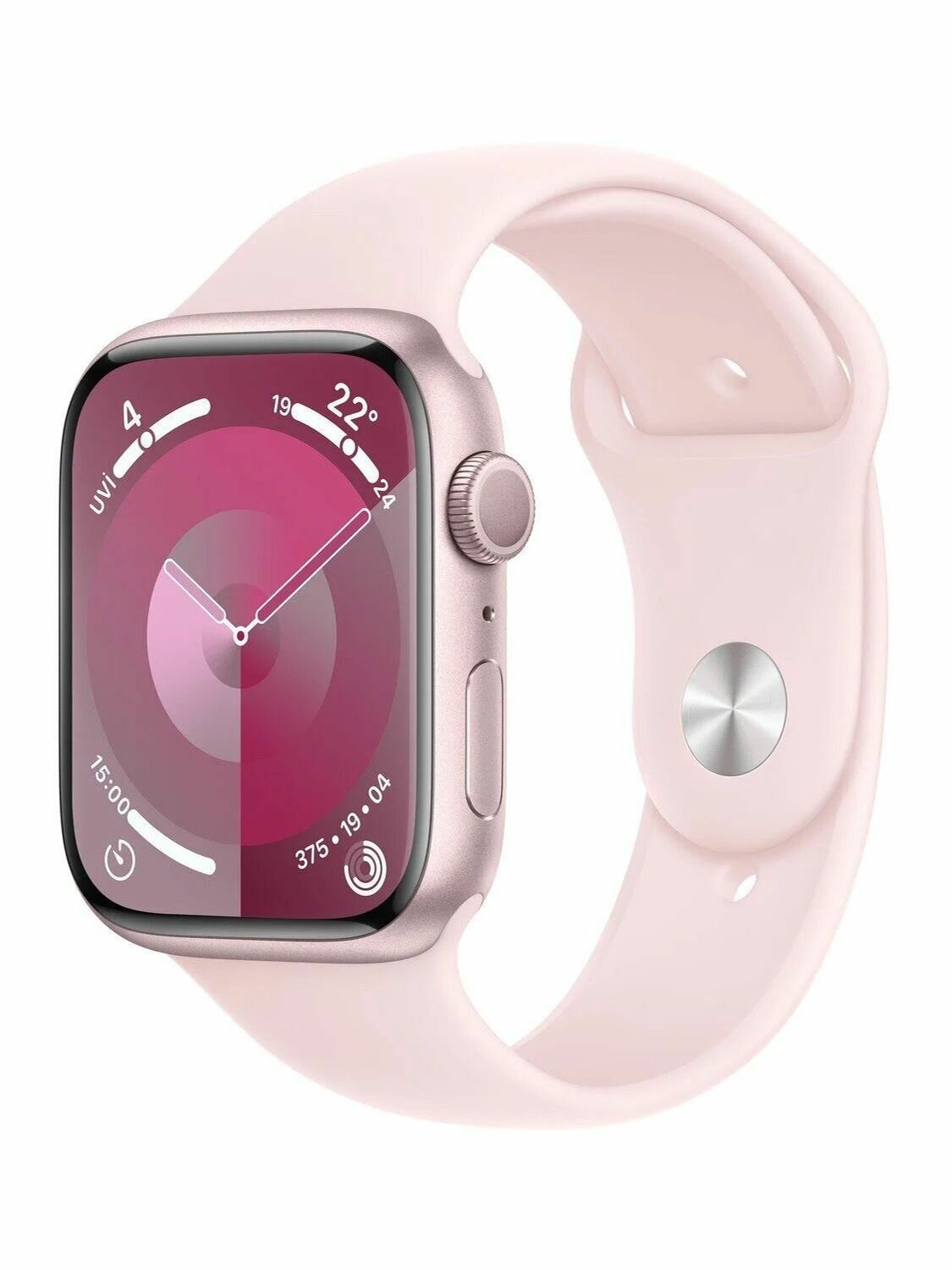 Умные часы Apple Watch Series 9 45 мм Aluminium Case GPS, Pink/Light Pink Sport Band, размер ремешка M/L
