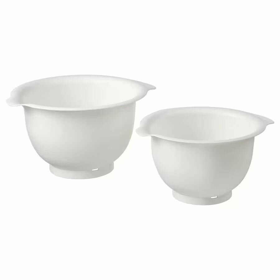 Миска для взбивания и смешивания VISPAD IKEA 2 шт надежная фиксация, удобство на кухне, белый цвет — фото 1