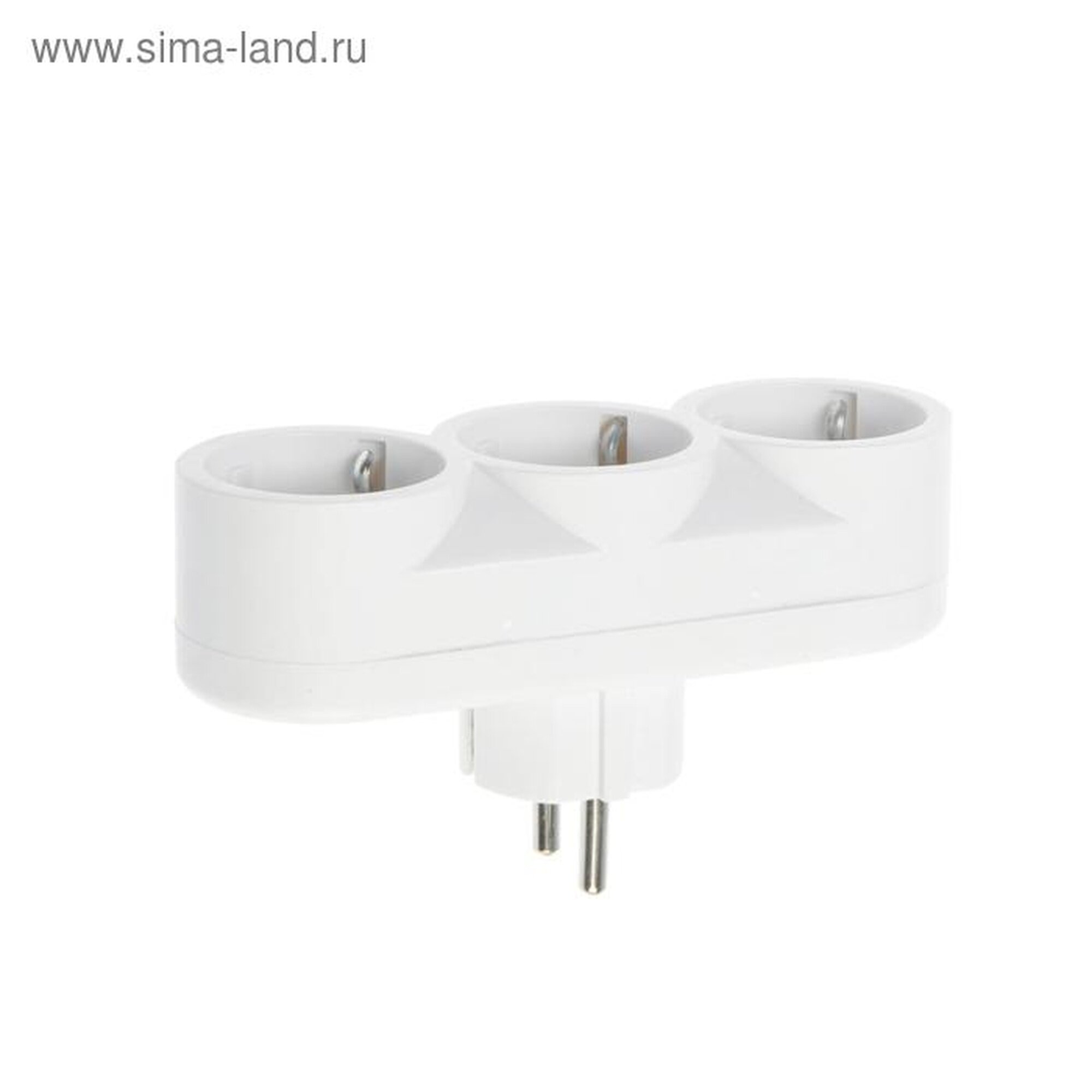 Разветвитель 3 розетки 16А с з/к 220 В белый розничная упаковка.