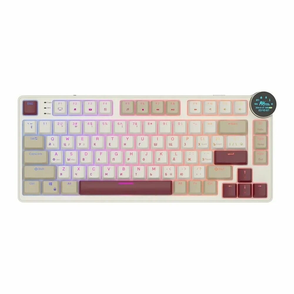 Клавиатура Royal Kludge RK N80 Rosy Clouds USB/2.4 GHz/Bluetоoth, RGB, Hot Swap, Red switch