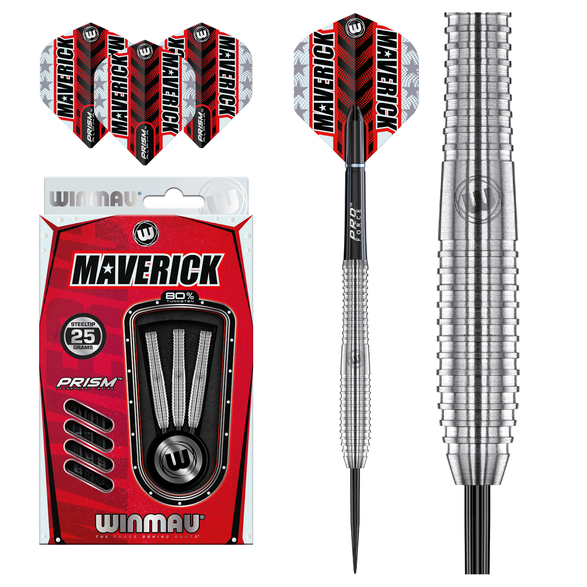 Вольфрамовые дротики 25гр Winmau Maverick Steeltip для игры в Дартс
