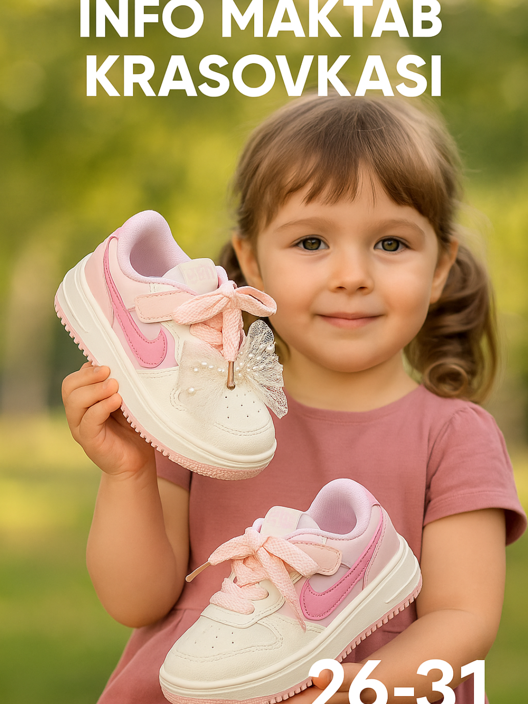 Кеды nike, размер 26, белый/розовый