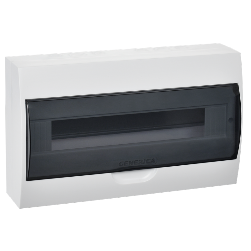 Бокс ЩРН-П-18мод настенный, пластик, белый, (дв. прозр) IP41 GENERICA IEK