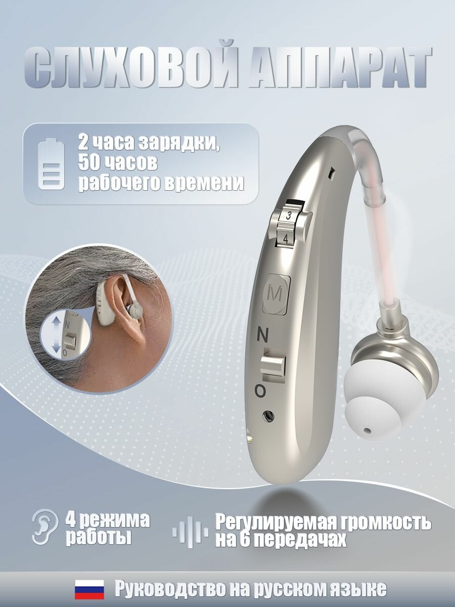 Слуховой аппарат для пожилых людей с зарядными устройствами усилитель звука