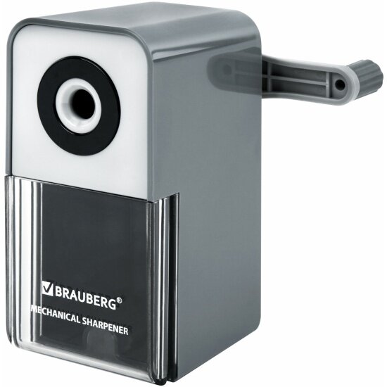 Точилка механическая Brauberg CLASSIC для чернографитных и цветных карандашей корпус светло-серый 272002