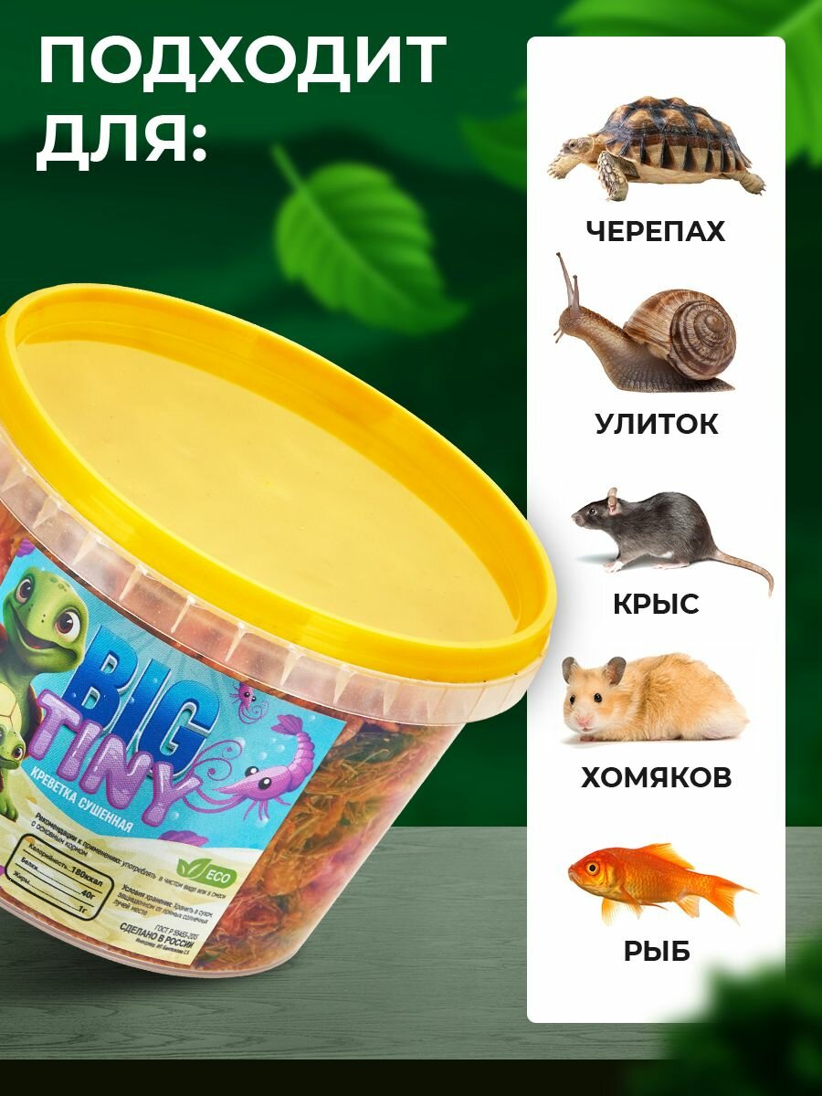 Лакомство BIG tiny "Креветки", для красноухой черепахи, 500мл — фото 1
