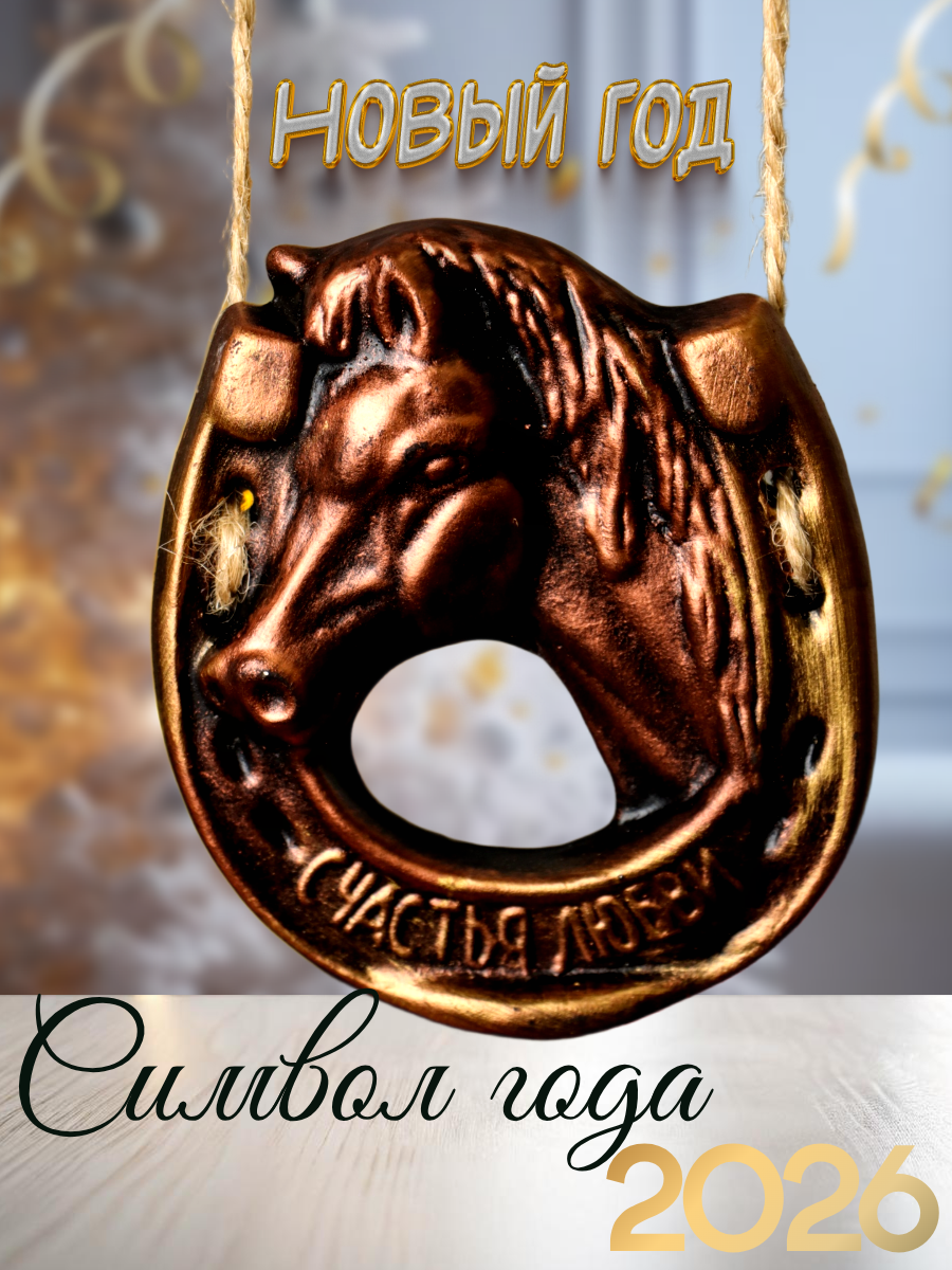 Магнит лошадь. Символ года 2026, "Красная Огненная Лошадь". НГ