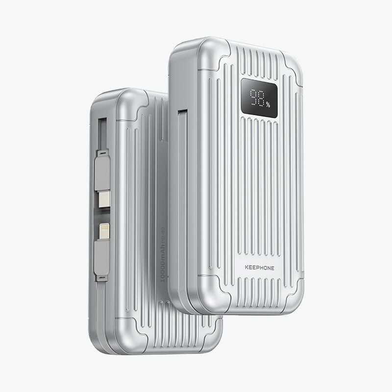 Внешний аккумулятор Novia 10000мАч, втягивающийся кабель, PD, QC, SCP