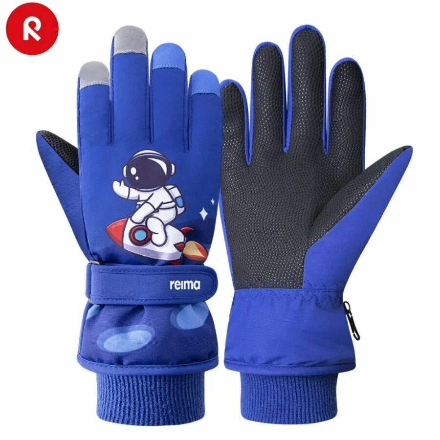 Перчатки Reima Детские зимние варежки, утепленные и водонепроницаемые, для мальчиков и девочек школьного возраста, катания на лыжах на открытом воздухе, езды на велосипеде, плюс бархатные для сохранения тепла