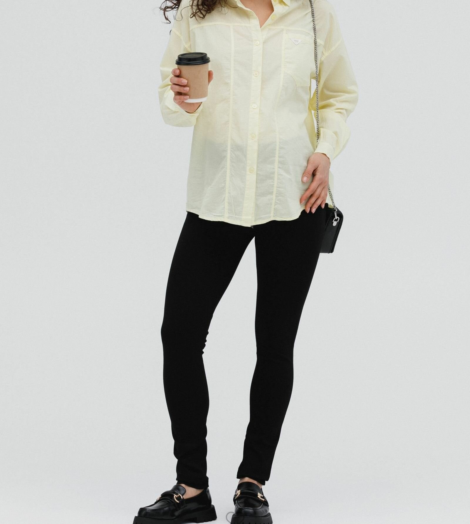 Брюки скинни  для беременных размер 46 черный/черный