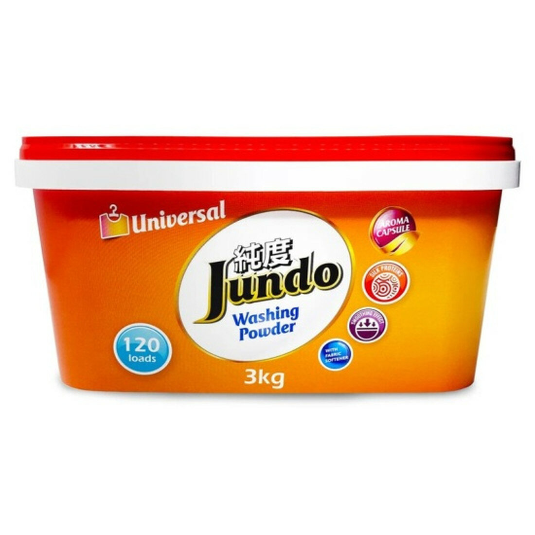 Стиральный порошок Jundo Universal Aroma Capsule 2в1 универсальный, концентрированный, 3 кг
