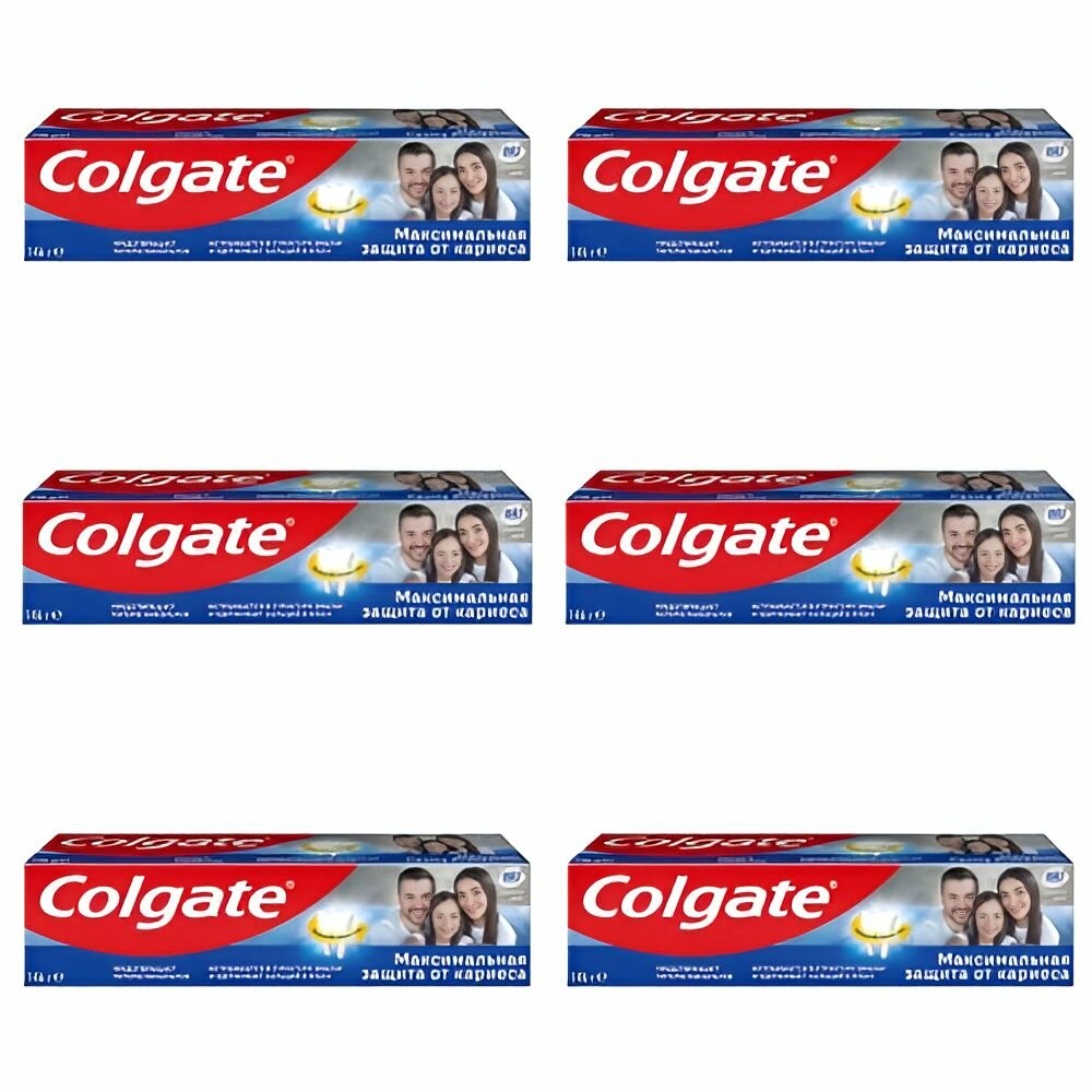 Colgate Зубная паста Максимальная защита от кариеса, Свежая мята, 100мл, 6шт