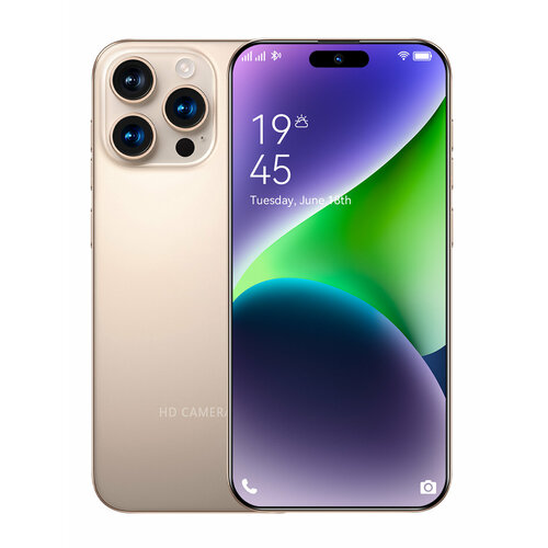 Смартфон I 16 Pro Max 5G 12512 ГБ 200 МП экран 68 AMOLED Ростест золотистый 10800₽