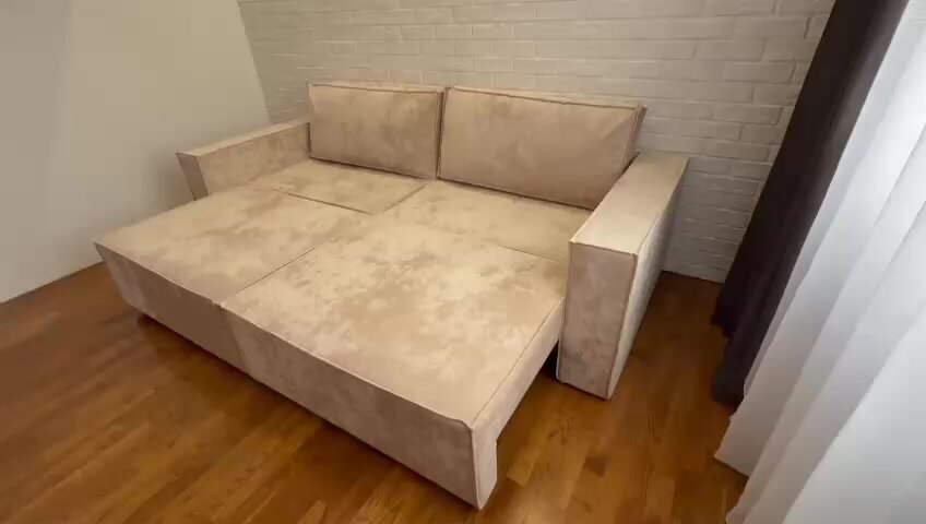 Диван MF-SOFA "Лофт", антивандальный велюр, раскладной, еврокнижка, ящик для белья — фото 1
