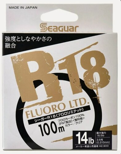 Изображение товара Флюорокарбон SEAGUAR R18 FLUORO LTD. 100m #3.5 (14lb/max 16.5lb/0.310mm)