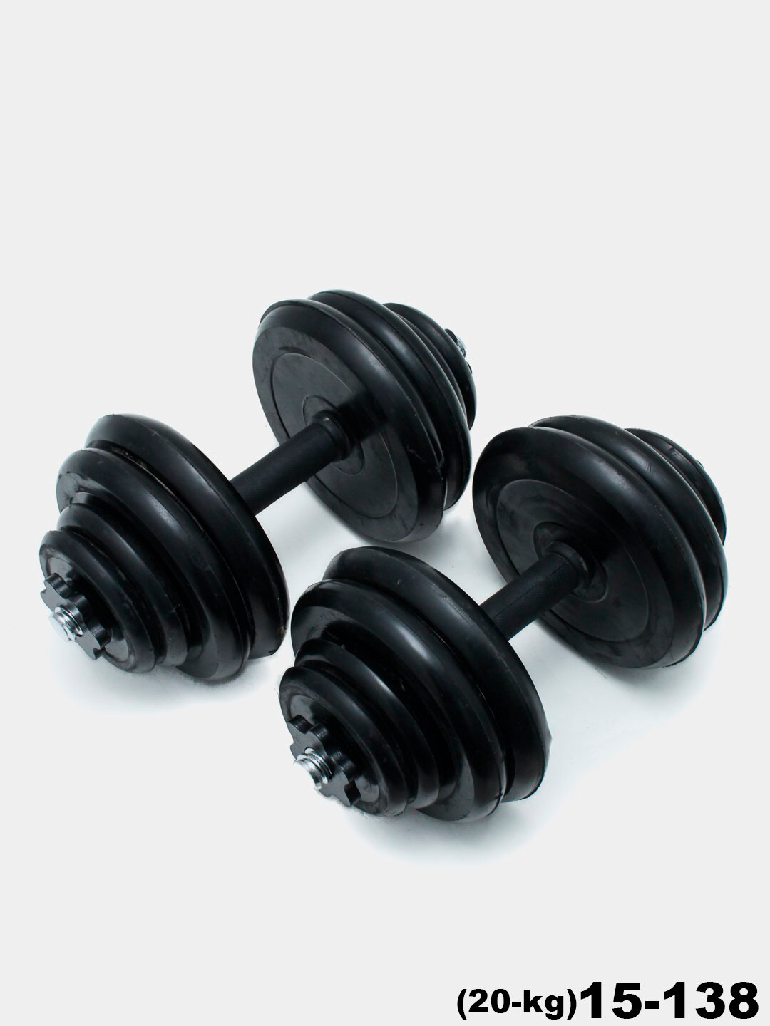 Набор гантелей General Fitness, 10кг, разборные, обрезиненные, с грифом