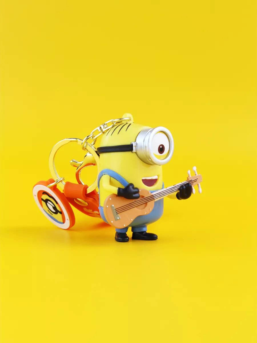 Брелок, голубой, коричневый, желтый — фото 1