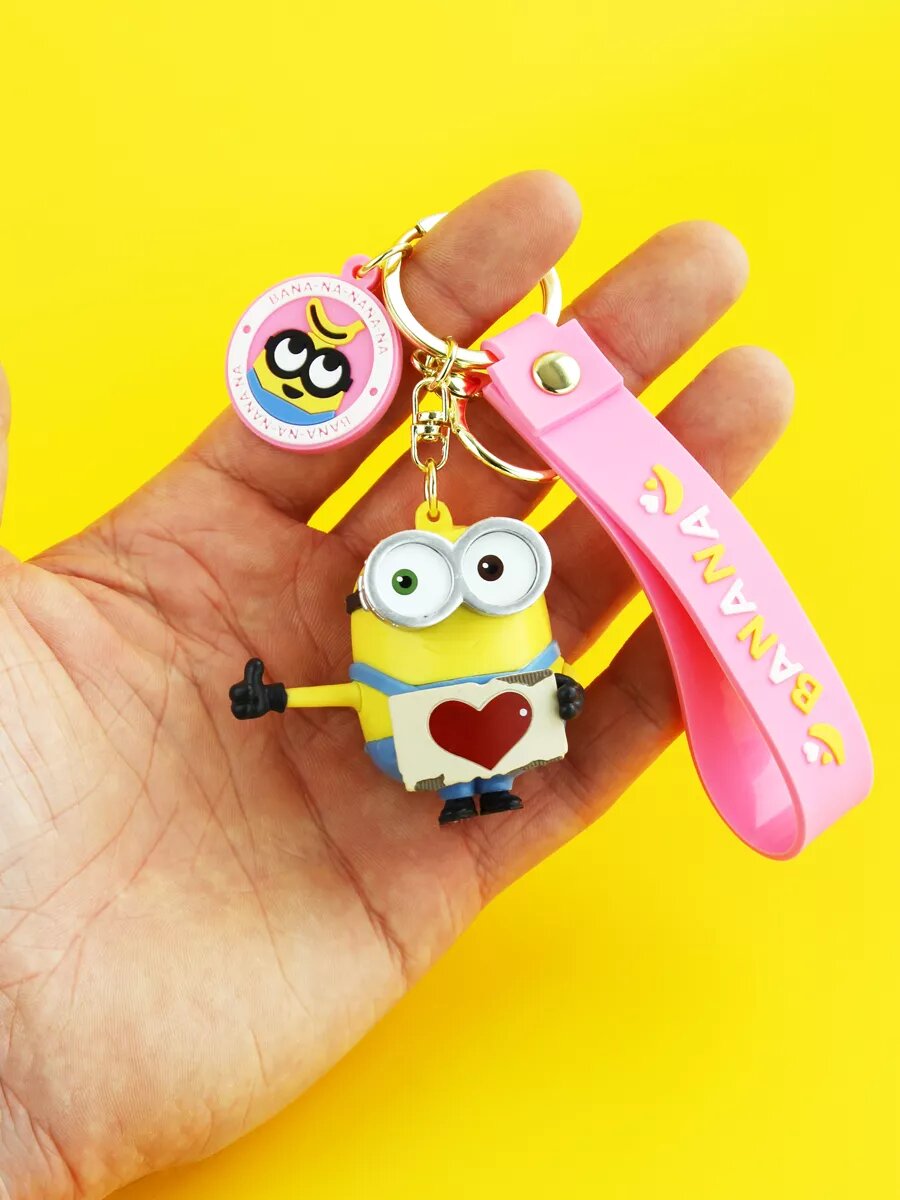 Брелок, голубой, розовый, желтый — фото 1