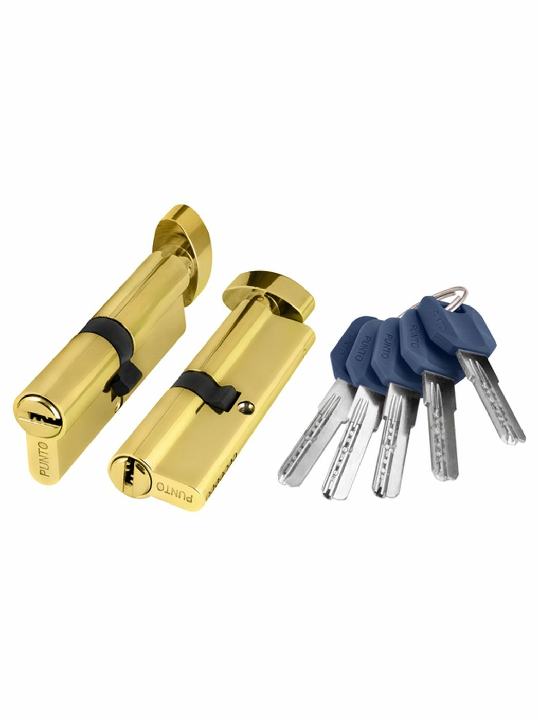 Цилиндровый механизм с вертушкой Punto Z402/80 mm (35+10+35) PB латунь 5 кл.