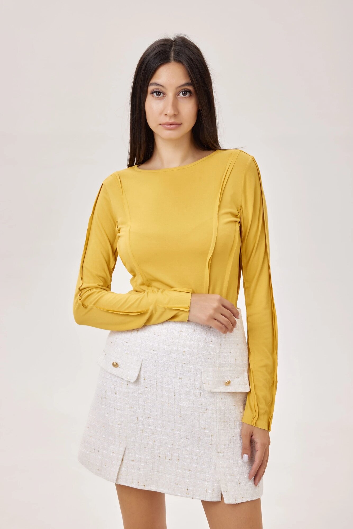 Лонгслив Selfie, размер L, , желтый — фото 1