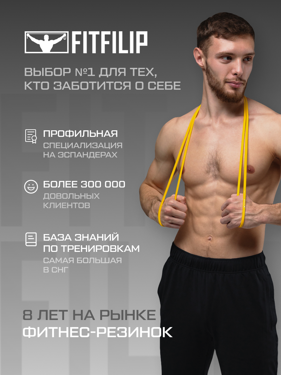 Фитнес резинка FITFILIP, эспандер для подтягиваний, лента для тренировки, резинки для йоги и пилатеса — фото 1