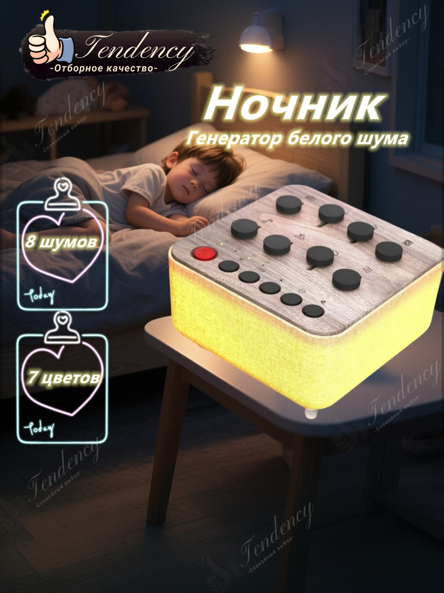 Микшер белого шума с ночником, белый шум для новорожденных, 8 шумов, 7 цветов, генератор белого шума, таймер