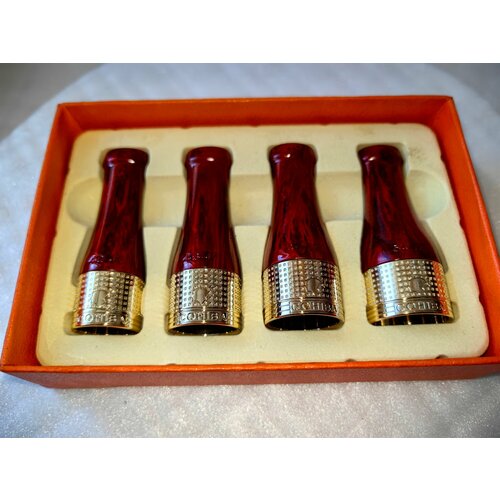 Насадки для сигар Cohiba, с текстурой под дерево, золотой цвет, ударопрочные