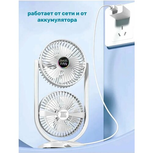 Настольный вентилятор двойной USB вентилятор с вращением мини кондиционер портативный 248900₽