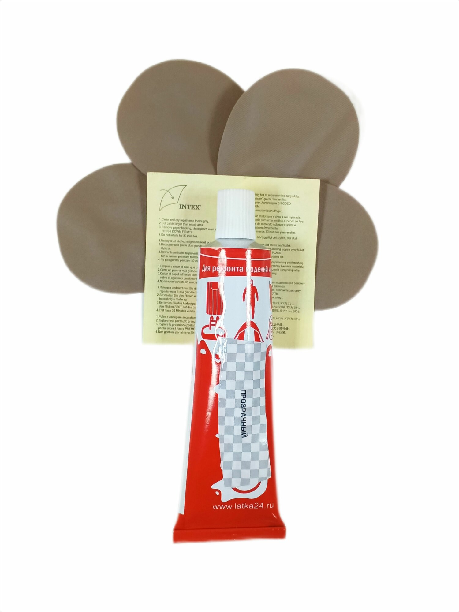 Набор для ремонта надувных матрасов Бежевый овал 5х6см