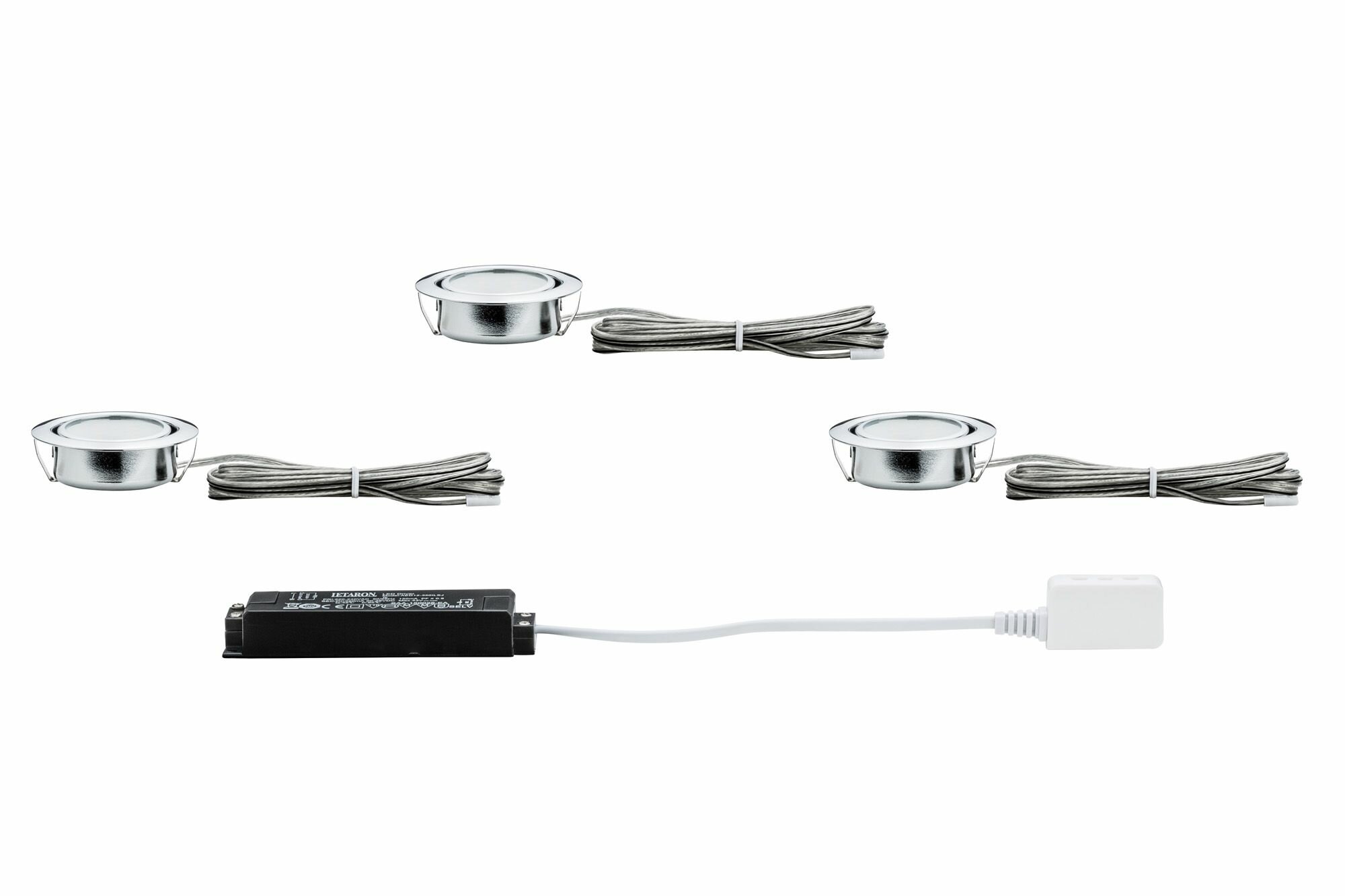 Светильник мебельный Paulmann Micro Line 4.2Вт 320Лм 2700К LED 220/12В Металл Хром Поворотный Набор 3шт 92087