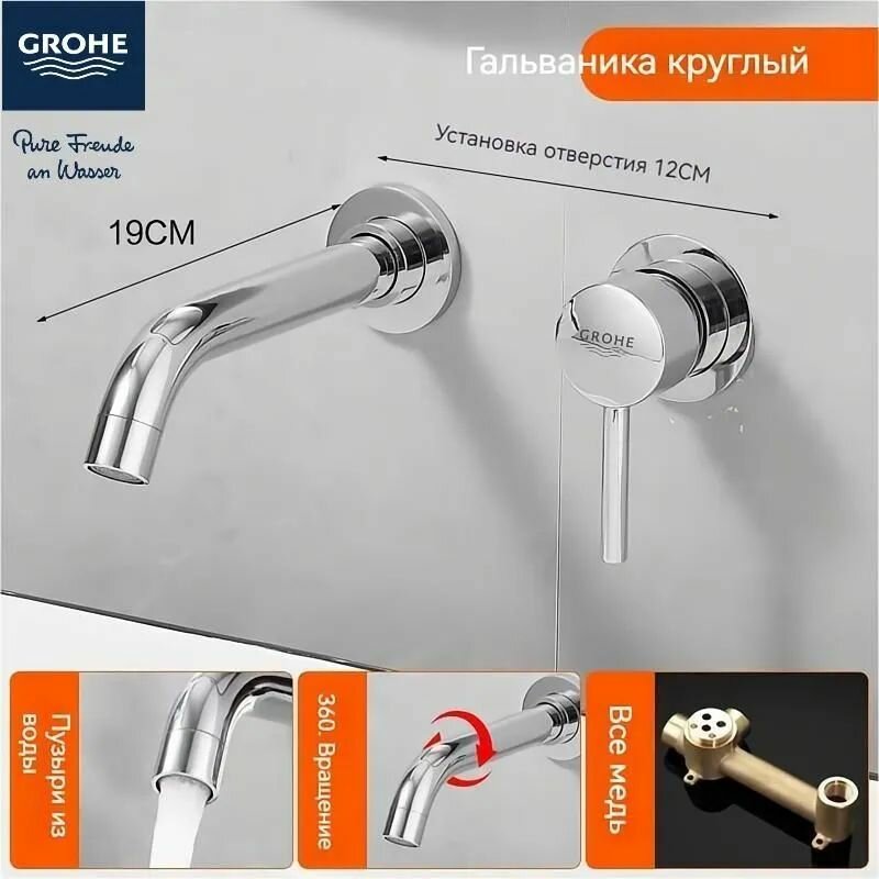 GROHE смеситель для раковины скрытого монтажа