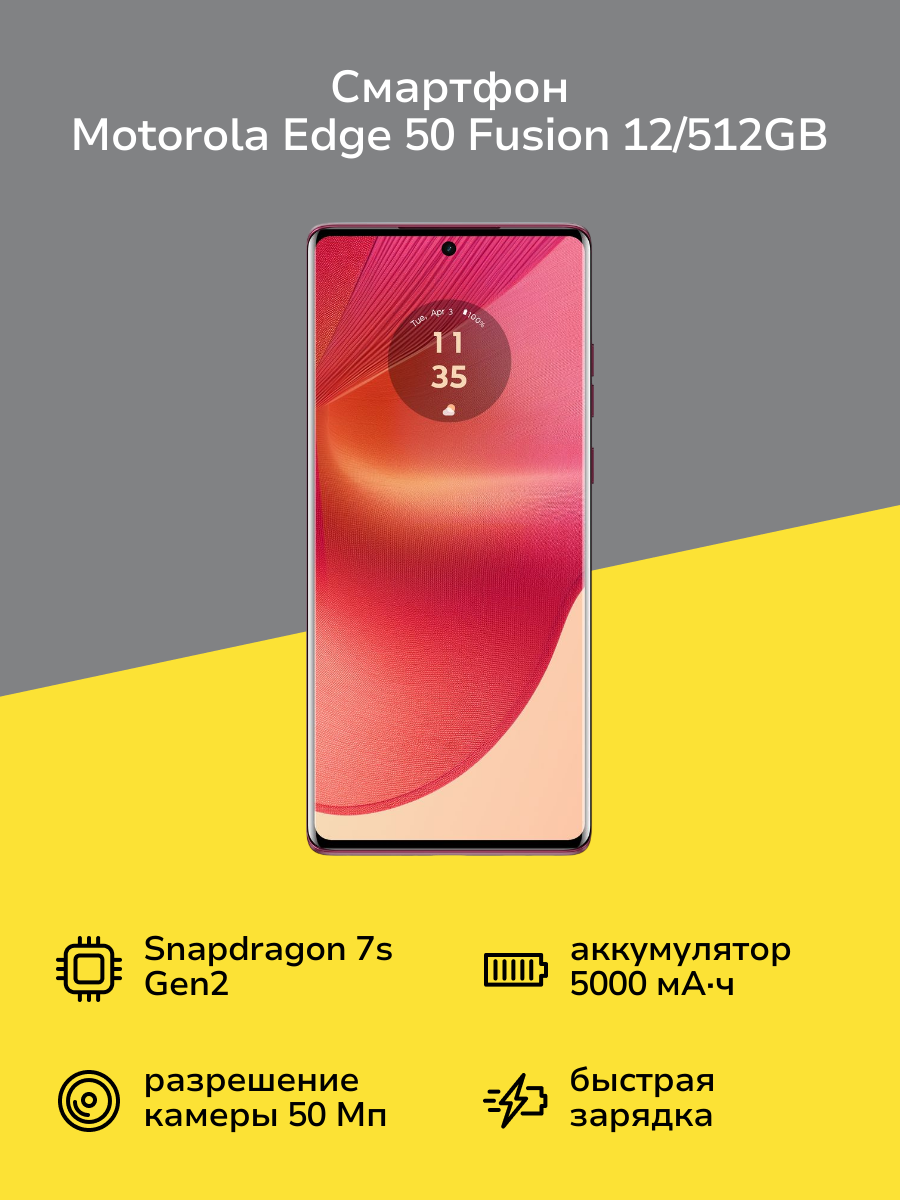 Смартфон Motorola Edge 50 Fusion 12/512GB Hot Pink