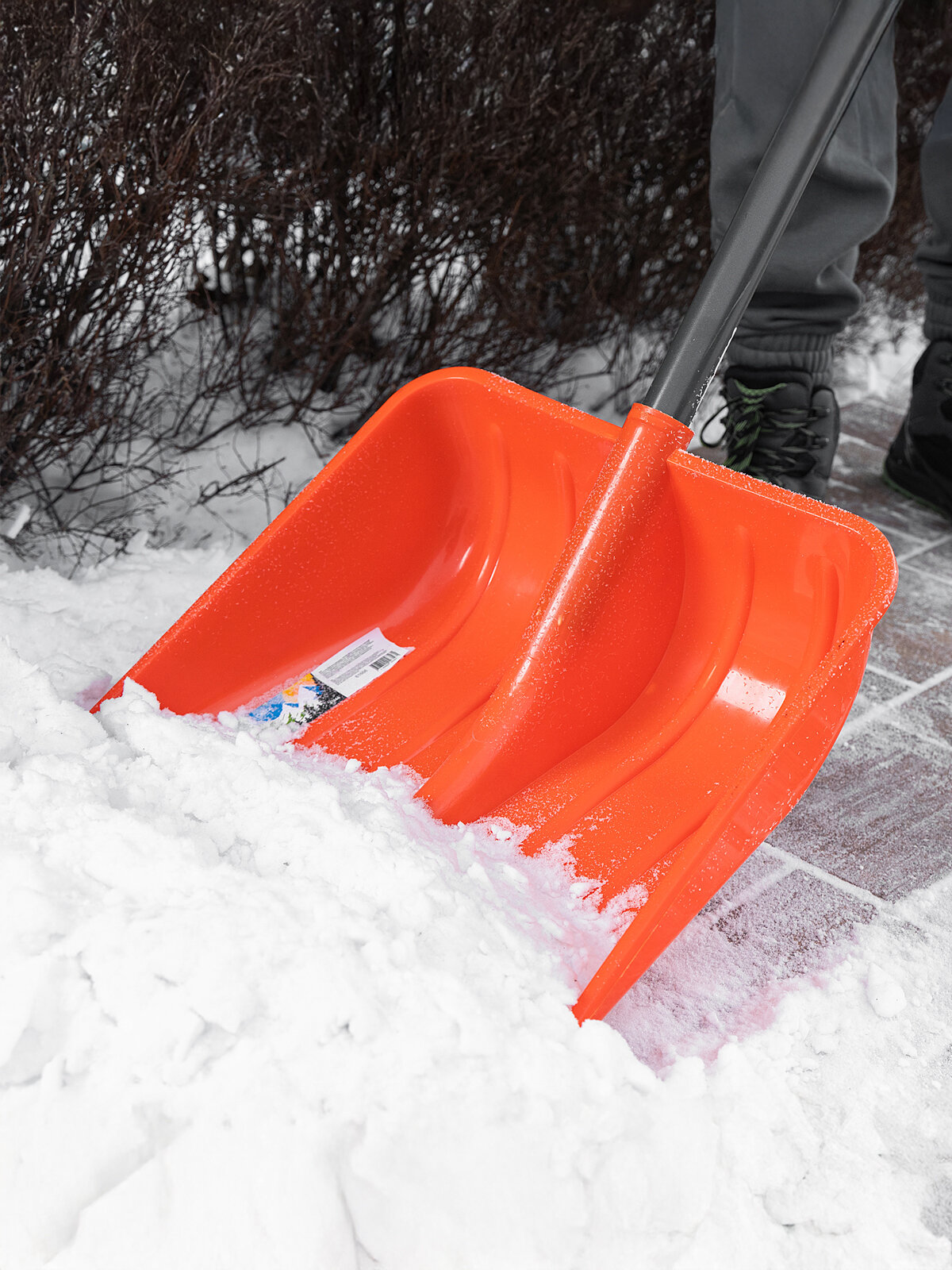 Лопата для уборки снега Сибртех , пластиковая, 400х405х1380 мм, стальной черенок, усиленная - фото №3