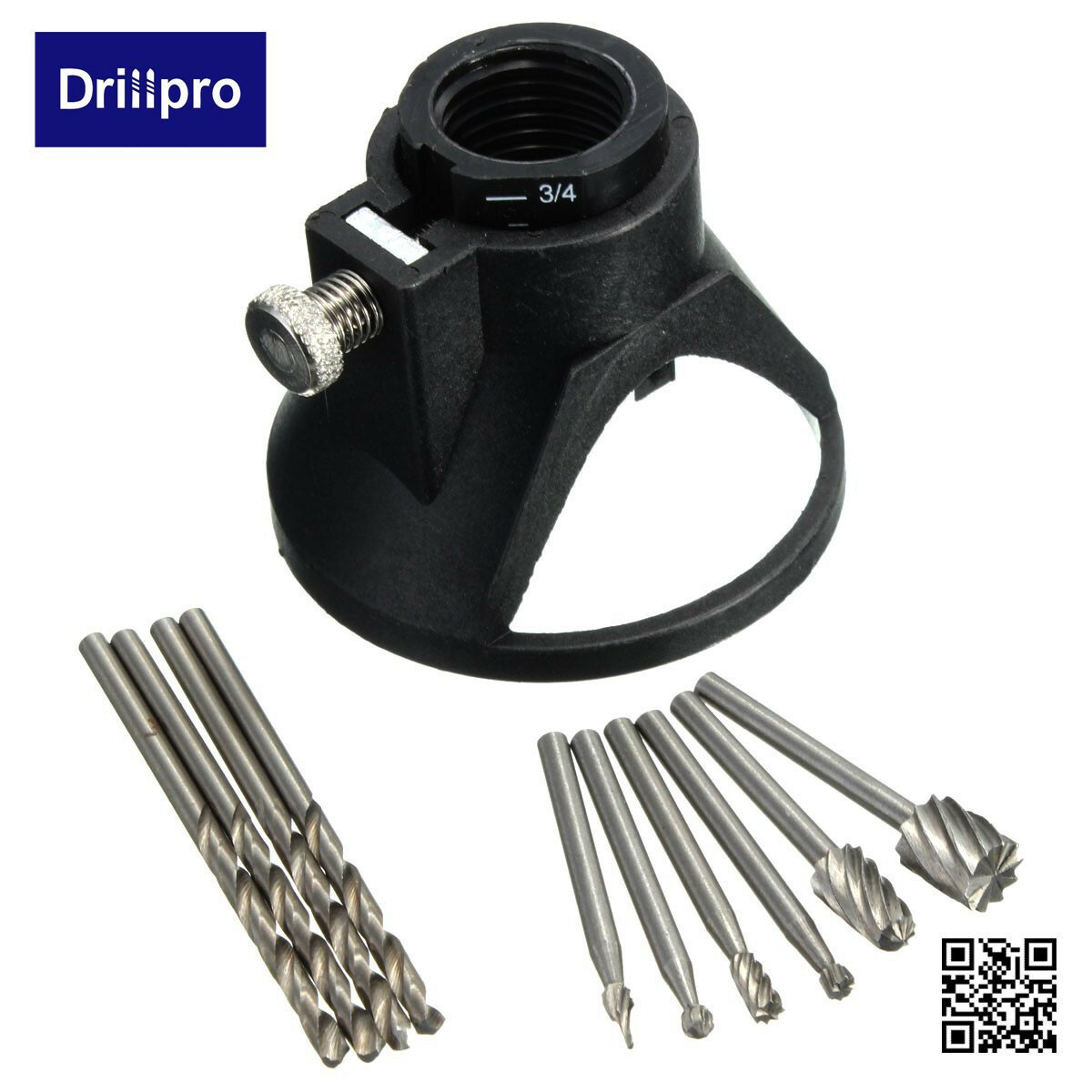Практичный набор Drillpro 6 шт. фрезерных фрез по дереву из быстрорежущей стали + 1 вращающийся локатор для резьбы по дереву + сверло для Dremel