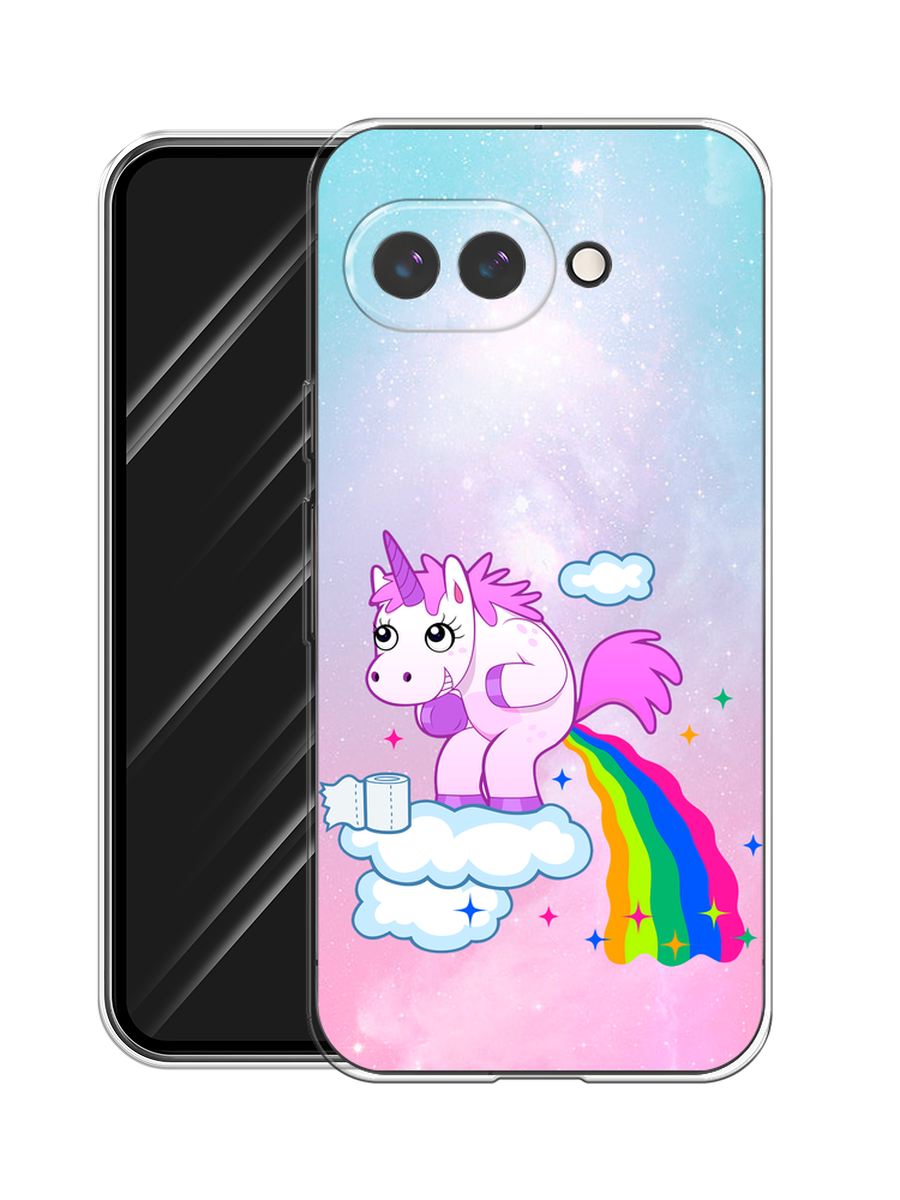 Чехол на Google Pixel 9a / Гугл Пиксель 9a с принтом Единорог какает — фото 1