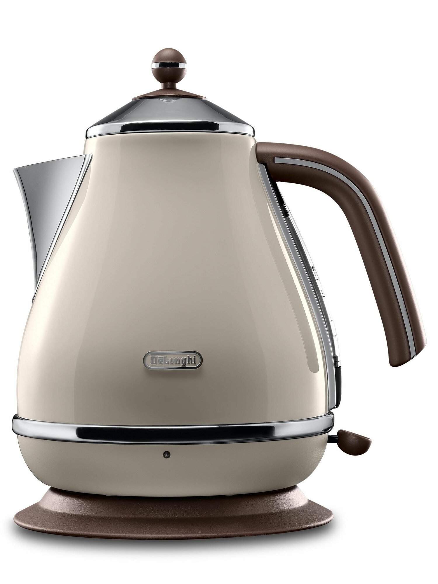 Электрочайник Delonghi E479, металлический корпус, бежевый, 1,7 л, 2000 Вт