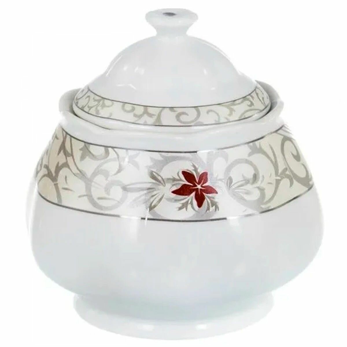 Сахарница Guterwahl  Венера   Исида  серебристый декор  фарфор  400 мл