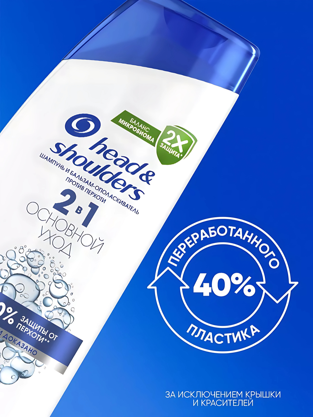 Head&Shoulders Шампунь от перхоти и бальзам для волос Основной уход 2в1, 400мл — фото 1