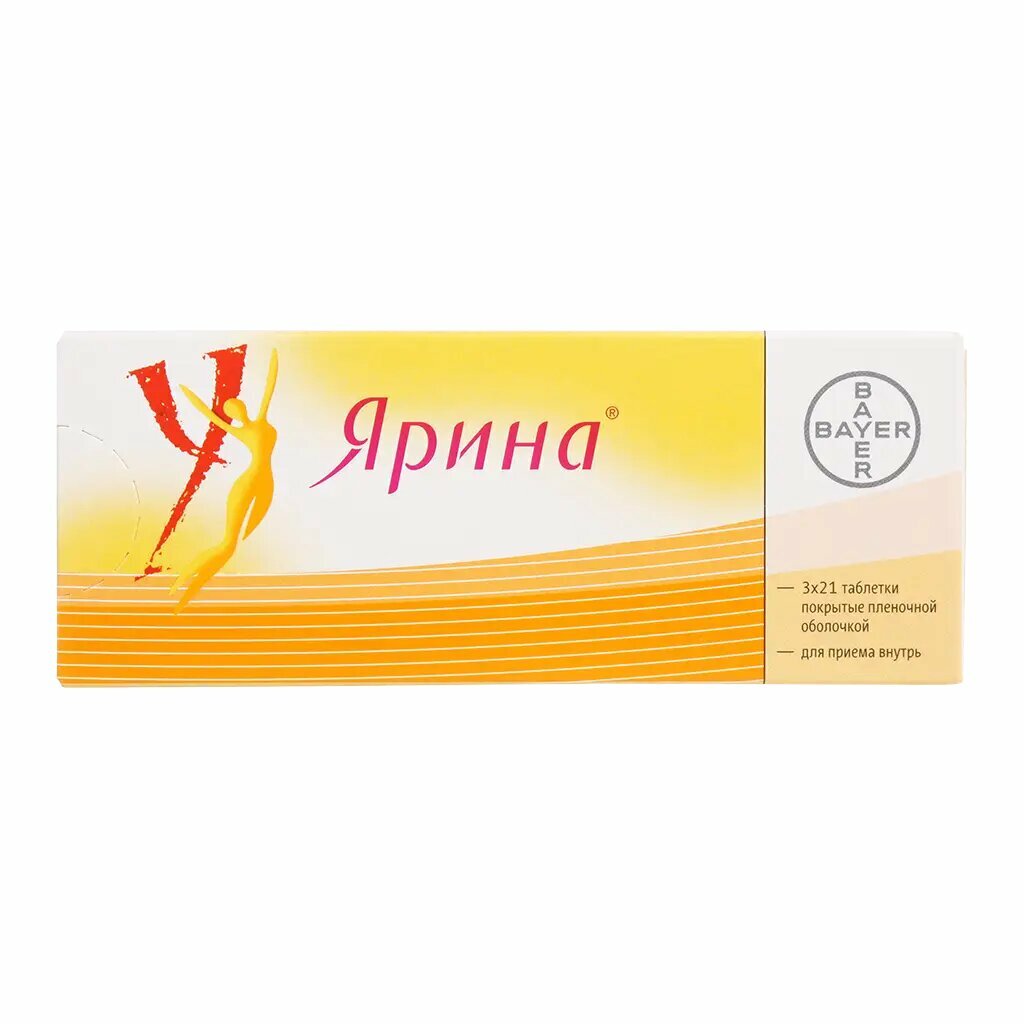 Ярина таблетки покрыт. плен. об. 3 мг+0,03 мг 63 шт