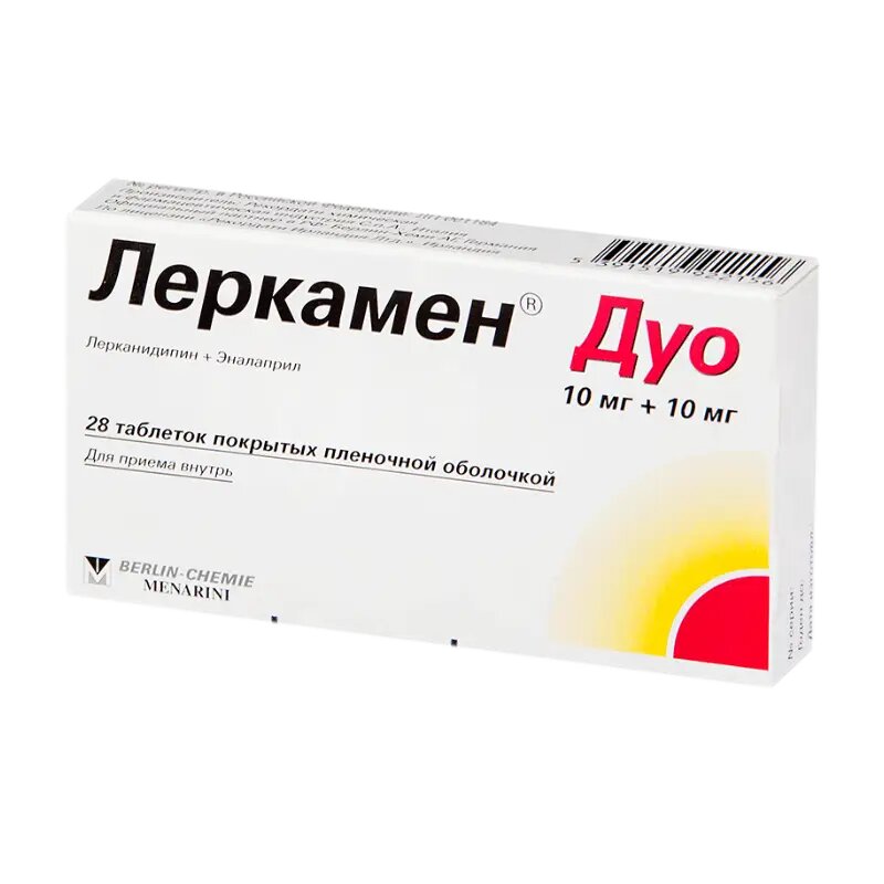 Леркамен Дуо таблетки покрыт. плен. об. 10 мг+10 мг 28 шт